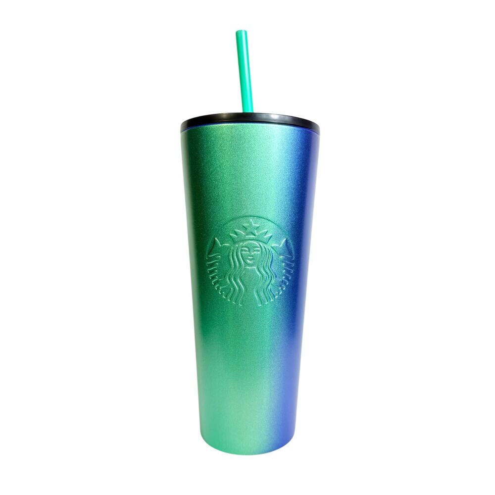 NEW Starbucks Green Blue Ombre Cold Tumbler Stainless Steel 24oz Summer 2020